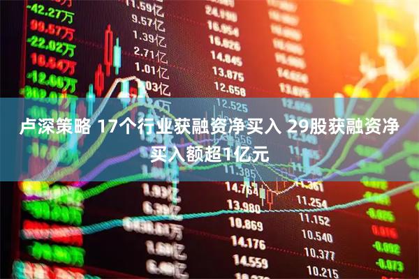 卢深策略 17个行业获融资净买入 29股获融资净买入额超1亿元