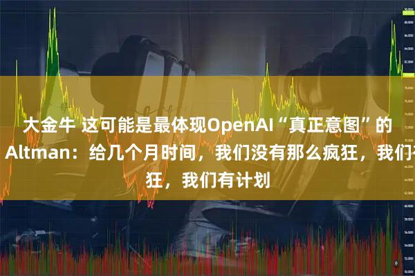 大金牛 这可能是最体现OpenAI“真正意图”的对话！Altman：给几个月时间，我们没有那么疯狂，我们有计划