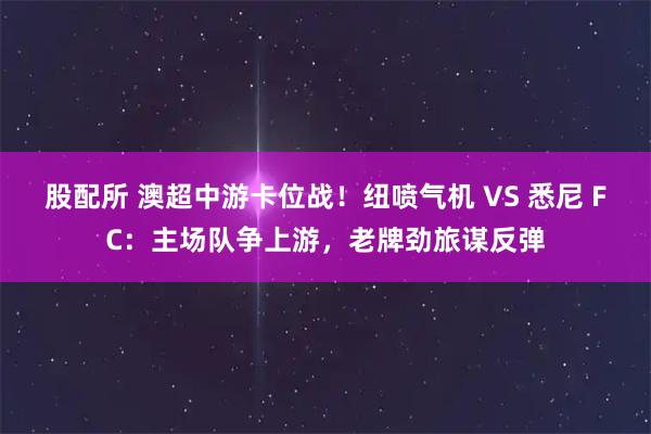 股配所 澳超中游卡位战！纽喷气机 VS 悉尼 FC：主场队争上游，老牌劲旅谋反弹